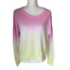 Sanctuary Pink Yellow Ombre Pullover Sweater Size Small